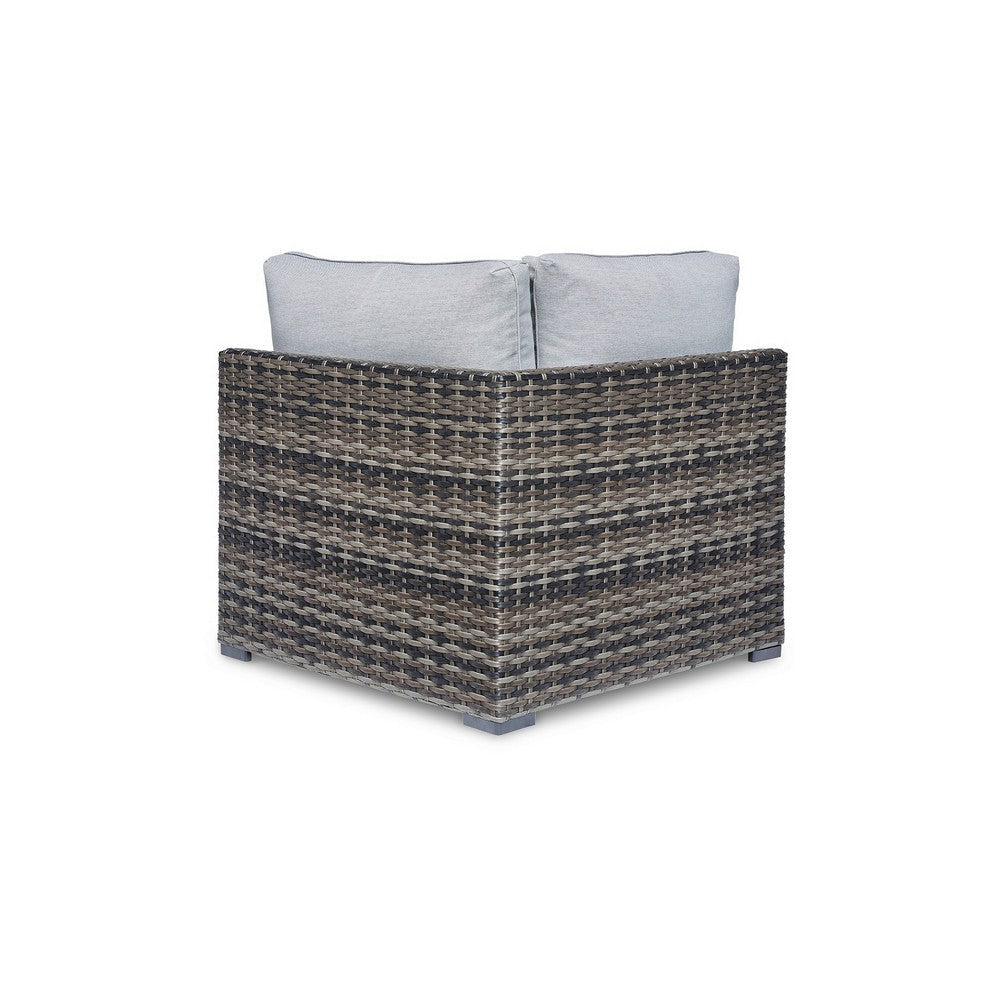 Ashley Saki 34’’ Outdoor Corner Chair Set of 2 4 Pillows Gray BM313426