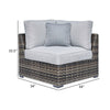 Ashley Saki 34’’ Outdoor Corner Chair Set of 2 4 Pillows Gray BM313426