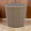 Ashley 22" Outdoor End Table, Handwoven Resin Wicker, Beige Brown