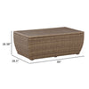 Julia 49 Inch Outdoor Coffee Table Rectangular Resin Wicker Beige Brown By Casagear Home BM313428