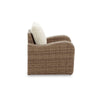 Julia 38 Inch Outdoor Chair, Cushion, Handwoven Resin Wicker, Beige Fabric By Casagear Home
