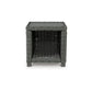 Ellie 23 Inch Outdoor End Table Lower Shelf Gray Resin Wicker Metal By Casagear Home BM313436