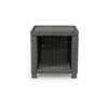 Ellie 23 Inch Outdoor End Table Lower Shelf Gray Resin Wicker Metal By Casagear Home BM313436