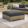 Ashley 34" Outdoor Ottoman with Cushion, Charcoal Gray, Brown