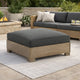 Ashley 34" Outdoor Ottoman with Cushion, Charcoal Gray, Brown