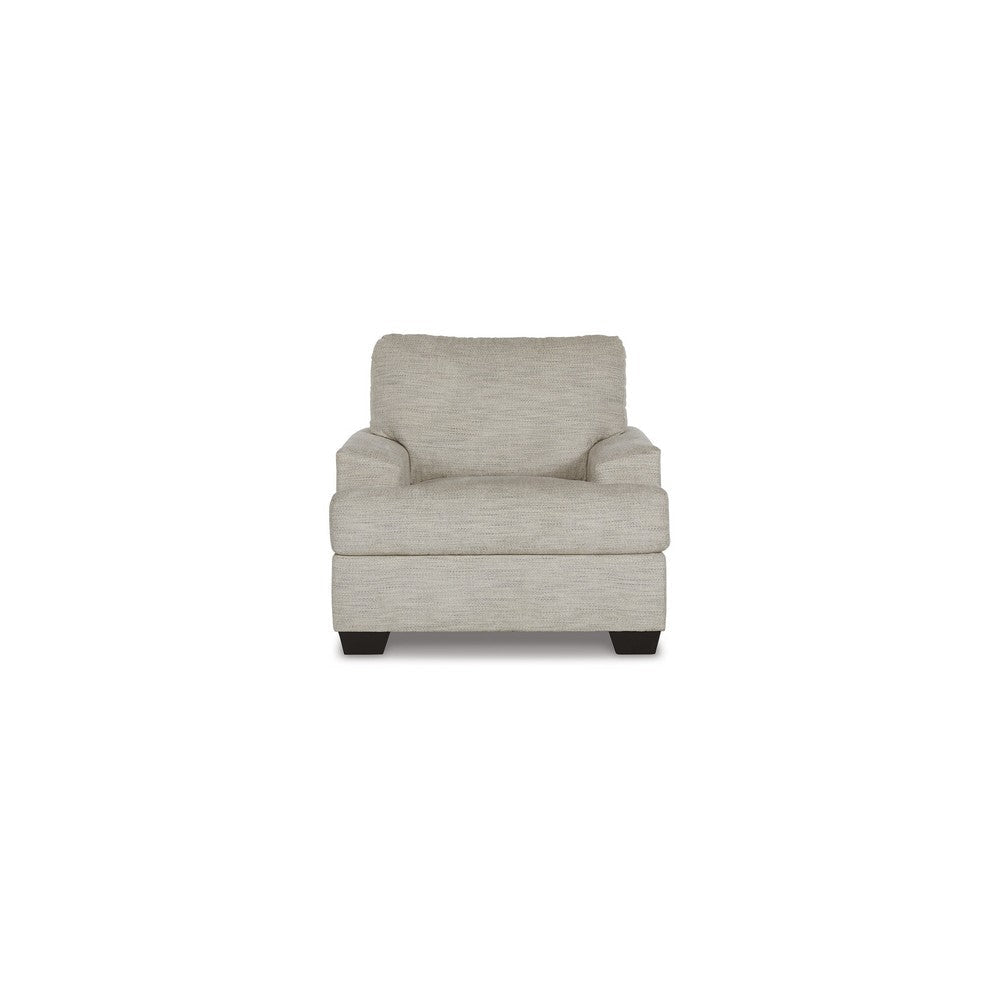 Roy 39 Inch Accent Armchair Angular Arms Plush Light Gray Polyester By Casagear Home BM313438