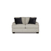 Roy 63 Inch Loveseat 2 Throw Pillows Angular Arms Light Gray Polyester By Casagear Home BM313439