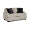 Roy 63 Inch Loveseat 2 Throw Pillows Angular Arms Light Gray Polyester By Casagear Home BM313439