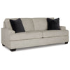 Roy 87 Inch Sofa with 2 Throw Pillows Angular Arms Light Gray Polyester By Casagear Home BM313440