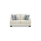 Zyan 66 Inch Loveseat with 2 Accent Pillows Beige Chenille Polyester By Casagear Home BM313444