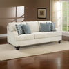 Zyan 92 Inch Sofa with 4 Accent Pillows Beige Chenille Polyester By Casagear Home BM313445