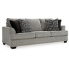 Angel 93 Inch Sofa with 4 Accent Throw Pillows, Soft Dark Gray Polyester By Casagear Home