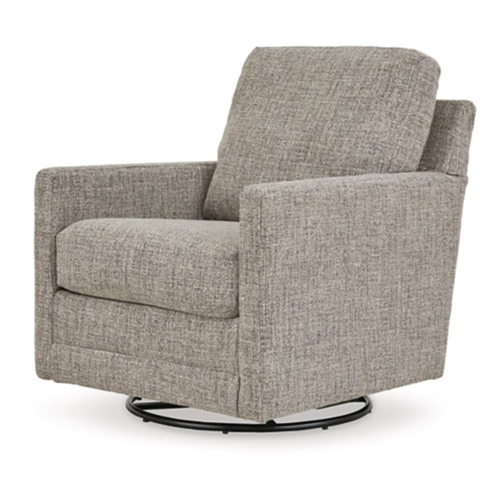 37 Inch Swivel Glider Accent Chair Soft Cushioned Taupe Gray Polyester By Casagear Home BM313450