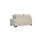 Zen 72 Inch Loveseat with 2 Throw Pillows Rolled Arms Beige Polyester By Casagear Home BM313452