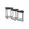 Set of 3 Nesting Accent Tables Triangular Marble Top Metal Base Black By Casagear Home BM313462