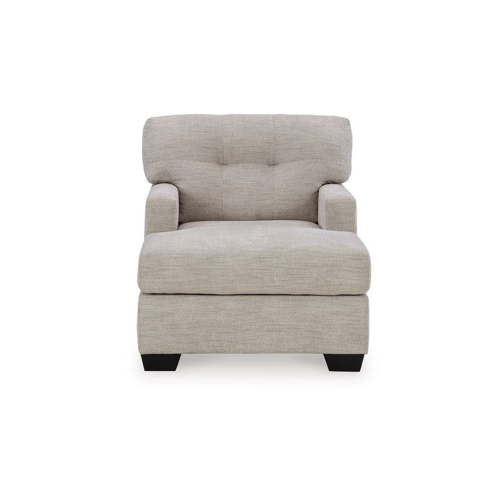 Ashley Joey 62 Inch Chaise Chair Tufted Back Foam Soft Pebble Gray Polyester BM313464
