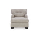 Ashley Joey 62 Inch Chaise Chair Tufted Back Foam Soft Pebble Gray Polyester BM313464