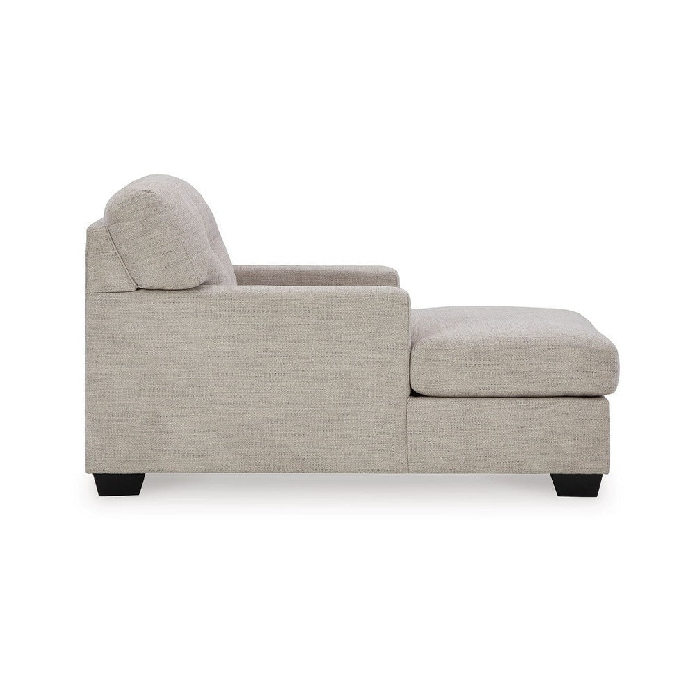 Ashley Joey 62 Inch Chaise Chair Tufted Back Foam Soft Pebble Gray Polyester BM313464