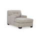 Ashley Joey 62 Inch Chaise Chair, Tufted Back, Foam, Soft Pebble Gray Polyester