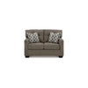 Joey 53 Inch Loveseat with 2 Accent Pillows Tufted Back Brown Polyester By Casagear Home BM313467