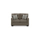 Joey 53 Inch Loveseat with 2 Accent Pillows Tufted Back Brown Polyester By Casagear Home BM313467
