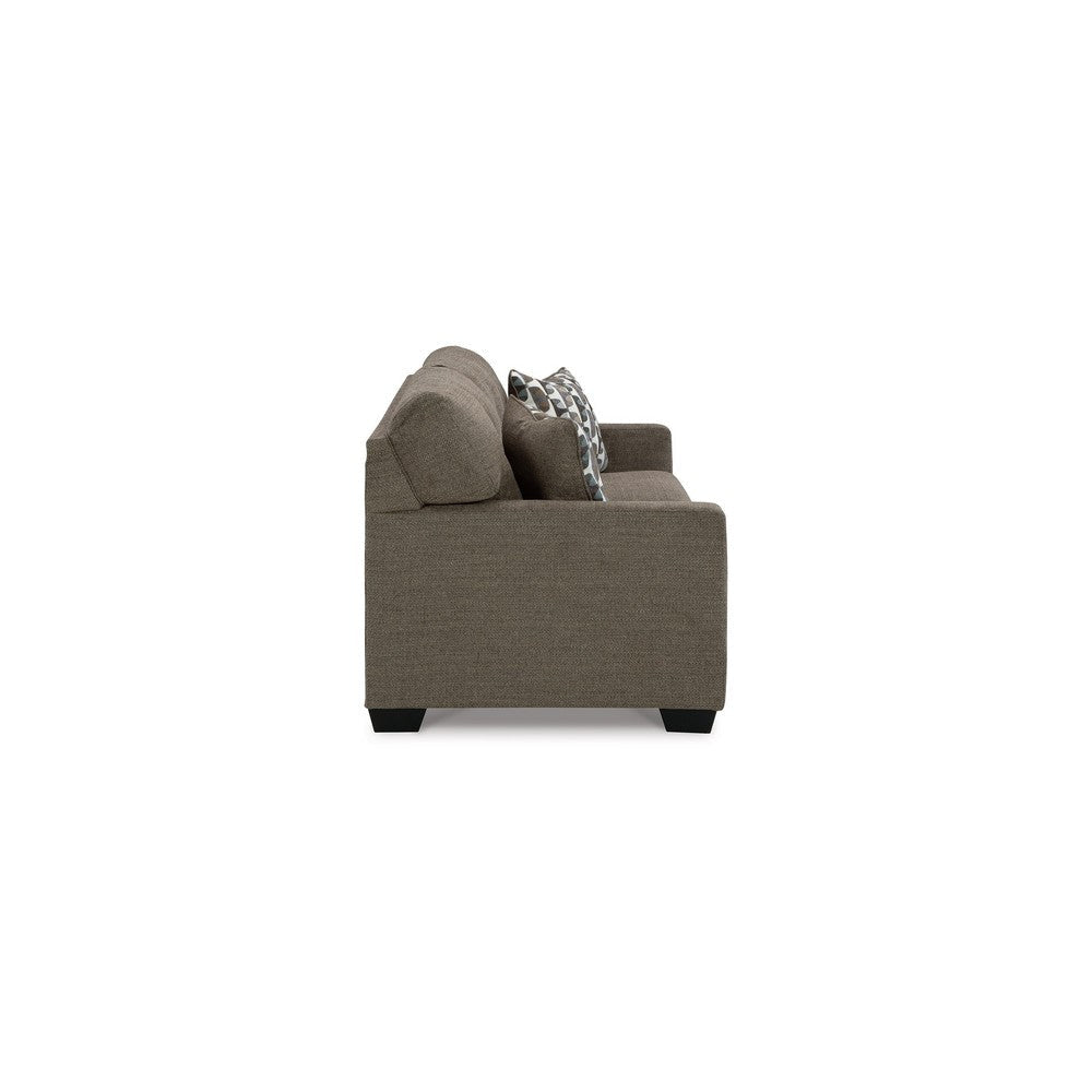 Ashley Joey 75’’ Sofa with 2 Accent Pillows Tufted Brown Polyester BM313471