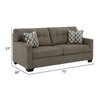Ashley Joey 75’’ Sofa with 2 Accent Pillows Tufted Brown Polyester BM313471