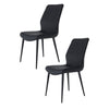 Rura 25 Inch Dining Chair Set of 2 Diamond Quilted Black Faux Leather By Casagear Home BM313480