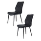 Rura 25 Inch Dining Chair Set of 2, Diamond Quilted Black Faux Leather By Casagear Home
