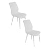 Rura 25 Inch Dining Chair Set of 2 Diamond Quilted White Faux Leather By Casagear Home BM313482