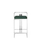 Suki 30 Inch Cantilever Barstool Chair Foam Green Velvet Silver Frame By Casagear Home BM313489