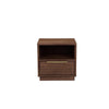 Tommy 18 Inch Nightstand 1 Drawer with Handle 1 Storage Cubby Brown Gold By Casagear Home BM313495