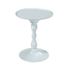 Wowi 23 Inch Side End Table Round Hourglass Turned Base White Finish By Casagear Home BM313504