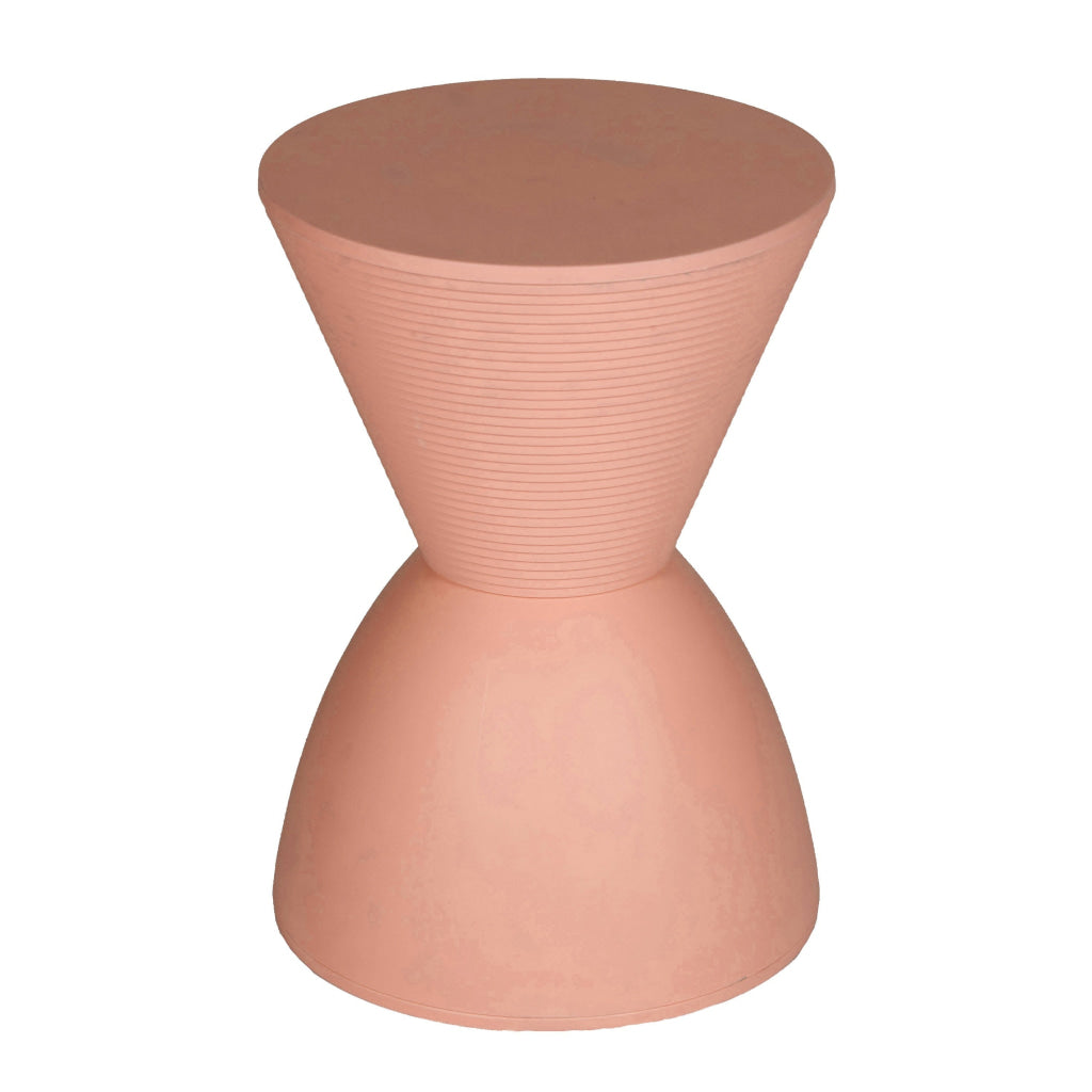 Niya 17 Inch Side End Table Round Top Pedestal Base Indoor Outdoor Pink By Casagear Home BM313506