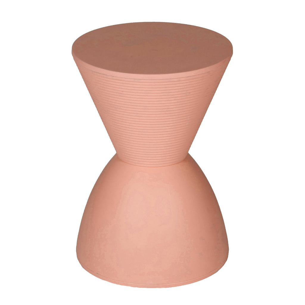 Niya 17 Inch Side End Table Round Top Pedestal Base Indoor Outdoor Pink By Casagear Home BM313506