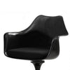 Sufi 27 Inch Swivel Dining Armchair Unique Artisan Shape Black Round Base By Casagear Home BM313507