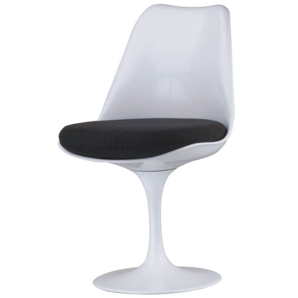 Sufi 21 Inch Swivel Dining Chair Tall Back Saddle Seat Cushion White By Casagear Home BM313510