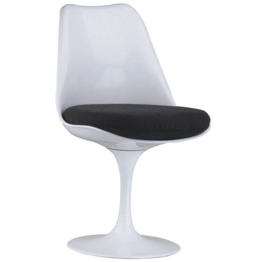 Sufi 21 Inch Swivel Dining Chair, Tall Back, Saddle Seat Cushion, White By Casagear Home