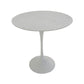 Sufi 21 Inch Side End Table Round Top Pedestal Base Marble White Finish By Casagear Home BM313511