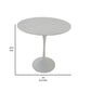 Sufi 21 Inch Side End Table Round Top Pedestal Base Marble White Finish By Casagear Home BM313511