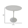 Sufi 21 Inch Side End Table Round Top Pedestal Base Marble White Finish By Casagear Home BM313511