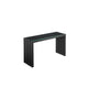 Namo 51 Inch Console Table Tempered Glass Top Slatted Black Metal Frame By Casagear Home BM313521