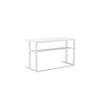 Femi 47 Inch Office Desk with Shelf Open Steel Base Modern White Finish By Casagear Home BM313529