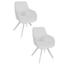 Simha 24 Inch Set of 2 Dining Armchairs Foam Modern White Faux Leather By Casagear Home BM313534