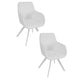 Simha 24 Inch Set of 2 Dining Armchairs, Foam, Modern White Faux Leather By Casagear Home