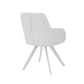 Simha 24 Inch Set of 2 Dining Armchairs, Foam, Modern White Faux Leather By Casagear Home
