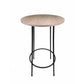 Neni 42 Inch Bar Table Round Natural Brown Wood Top Modern Black Metal By Casagear Home BM313537