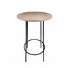 Neni 42 Inch Bar Table Round Natural Brown Wood Top Modern Black Metal By Casagear Home BM313537