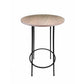 Neni 42 Inch Bar Table, Round Natural Brown Wood Top, Modern Black Metal By Casagear Home