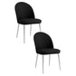 Era 24 Inch Set of 2 Dining Chairs Curved Back Black Faux Leather Chrome By Casagear Home BM313539